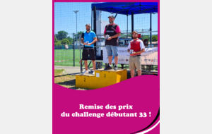 Résultats du challenge débutant 33 !