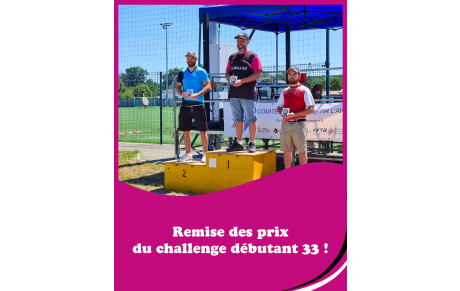 Résultats du challenge débutant 33 !